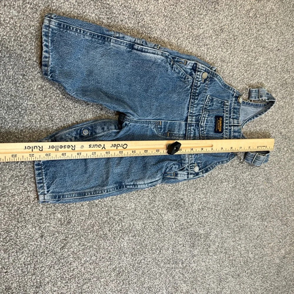 vintage OshKosh B'gosh Denim Overalls Baby 6-9 Months‎ Blue Vestbak Snaps 90s